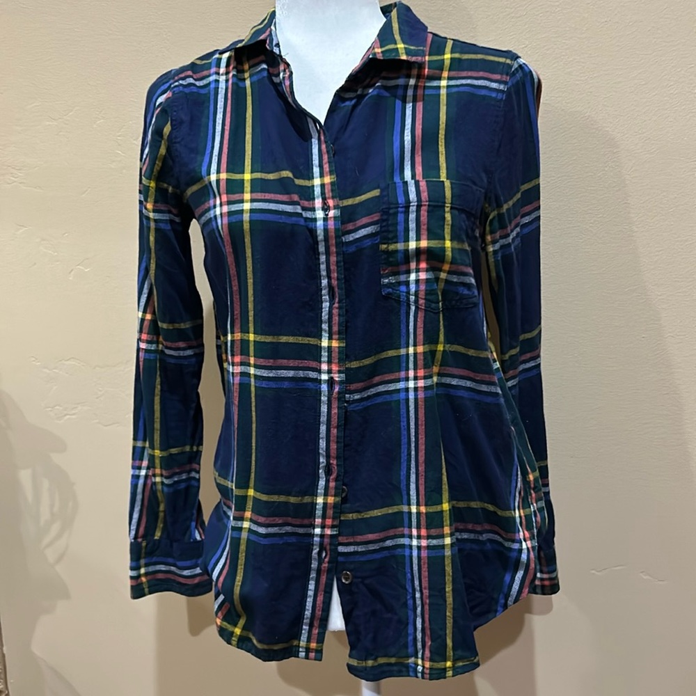 Blue plaid shirt